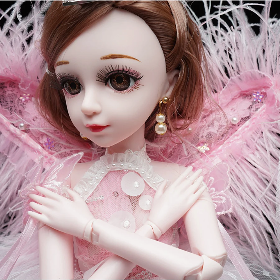 Роскошное перо Фея Свадебное платье для куклы 60 см BJD Модель Кукла игрушка Моделирование 3D кукла игрушка умная девочка игрушка модель музыкальная Кукла Подарочный набор