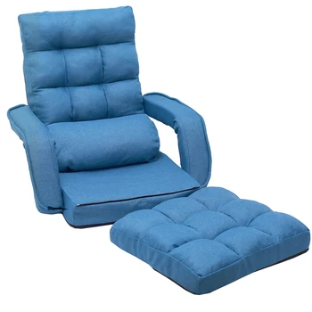 

Adjustable Foldable Soft Chair Lounge Chairs for Bedroom 2 Colors Sofas With Armrests And A Pillow Red bluse