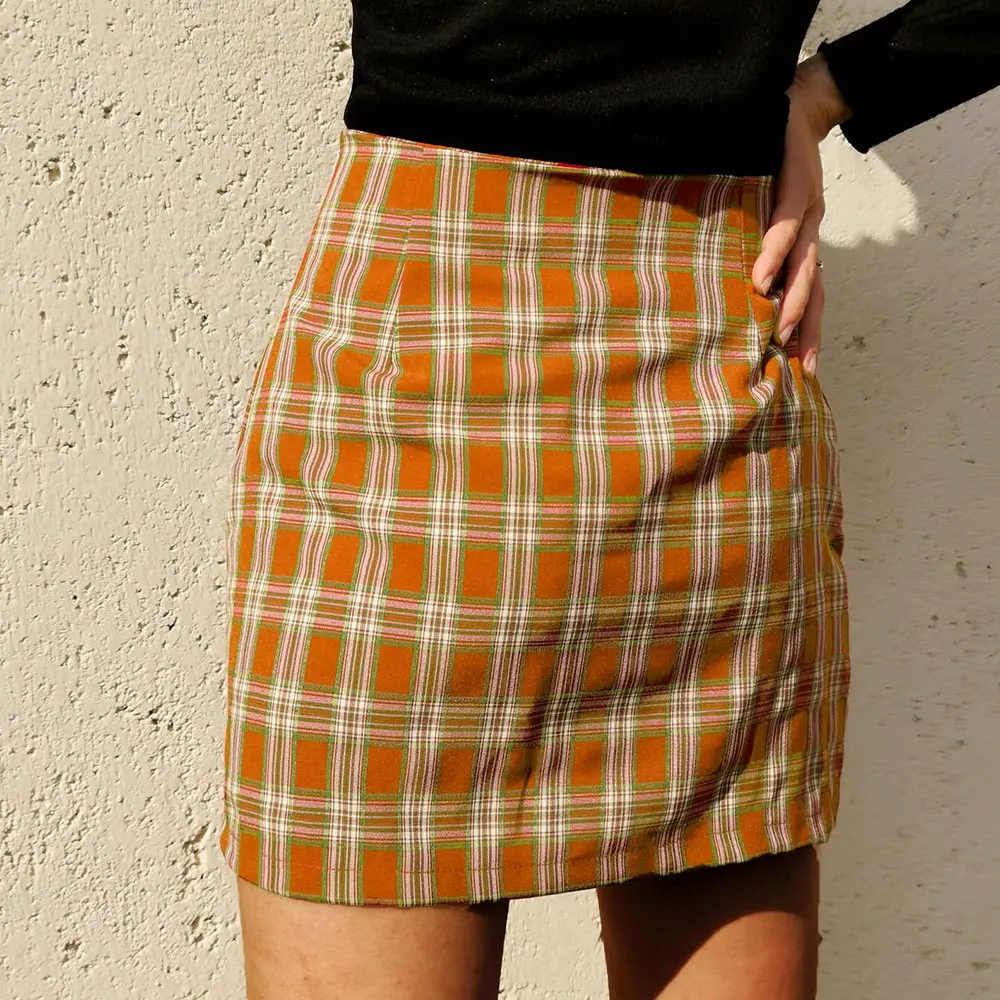 Jocoo Jolee Women Fashion Cotton Plaid Bodycon Skirt Spring Europe Style Split Elegant Chic Skirts High Waist Wild Bottom