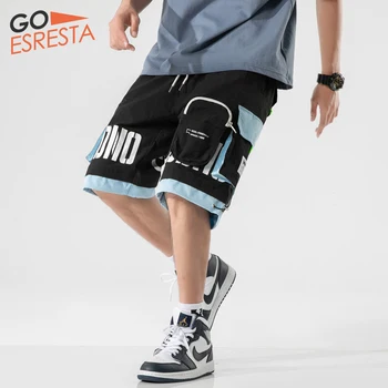 

2020 Summer Shorts Men Fashion Increase 3XL Sweatpants Male Korean Knee Length Splice Big Pocket Polyester All-Match Men Shorts