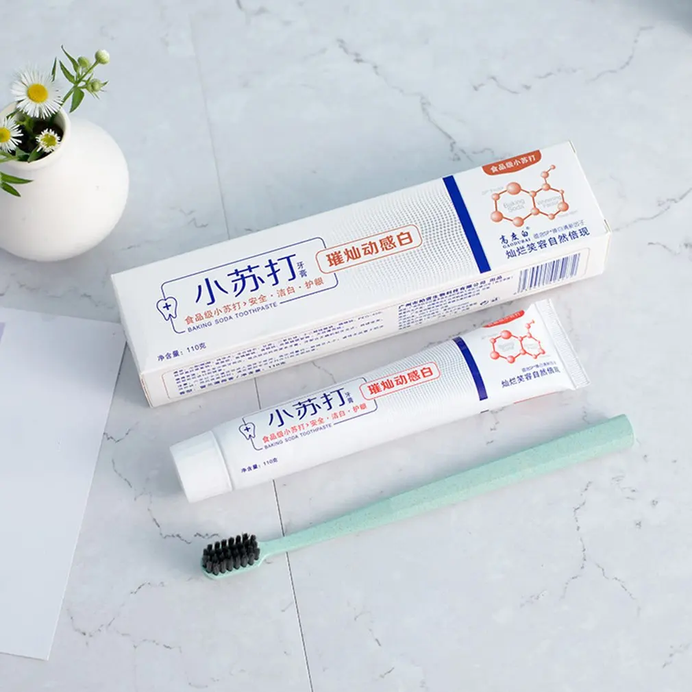 Press Type Teeth Whitening Toothpaste Baking Soda Pressing Toothpaste Fresh Tone Oral Care To Tooth Stains
