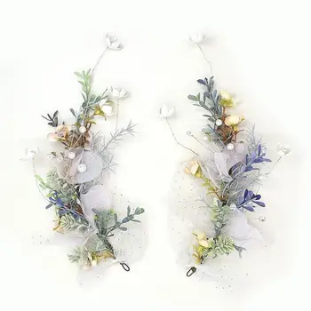 

1 Set Headband Flower Handmade Wreath Hair Jewelry Bridal Round Beads Ear Decor Crown Jewelry For Party Wedding