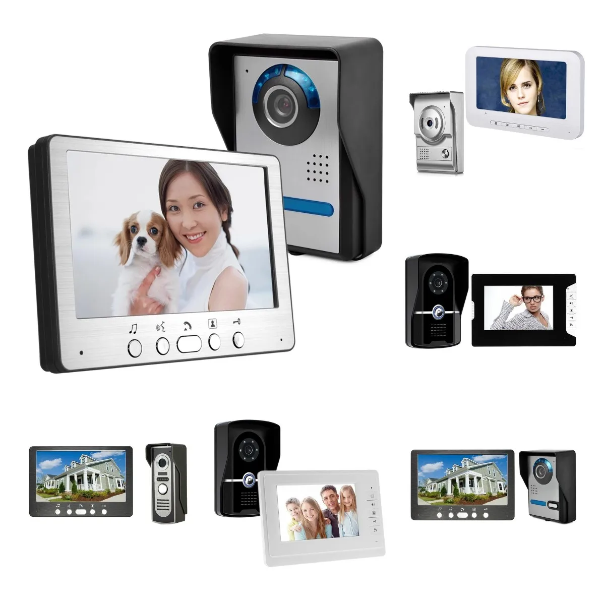 Yobang seguridad Freeship 7 manos libres videoteléfono con la Cámara de la puerta a la puerta de la Oficina intercomunicador Video inteligente timbre de la puerta teléfono