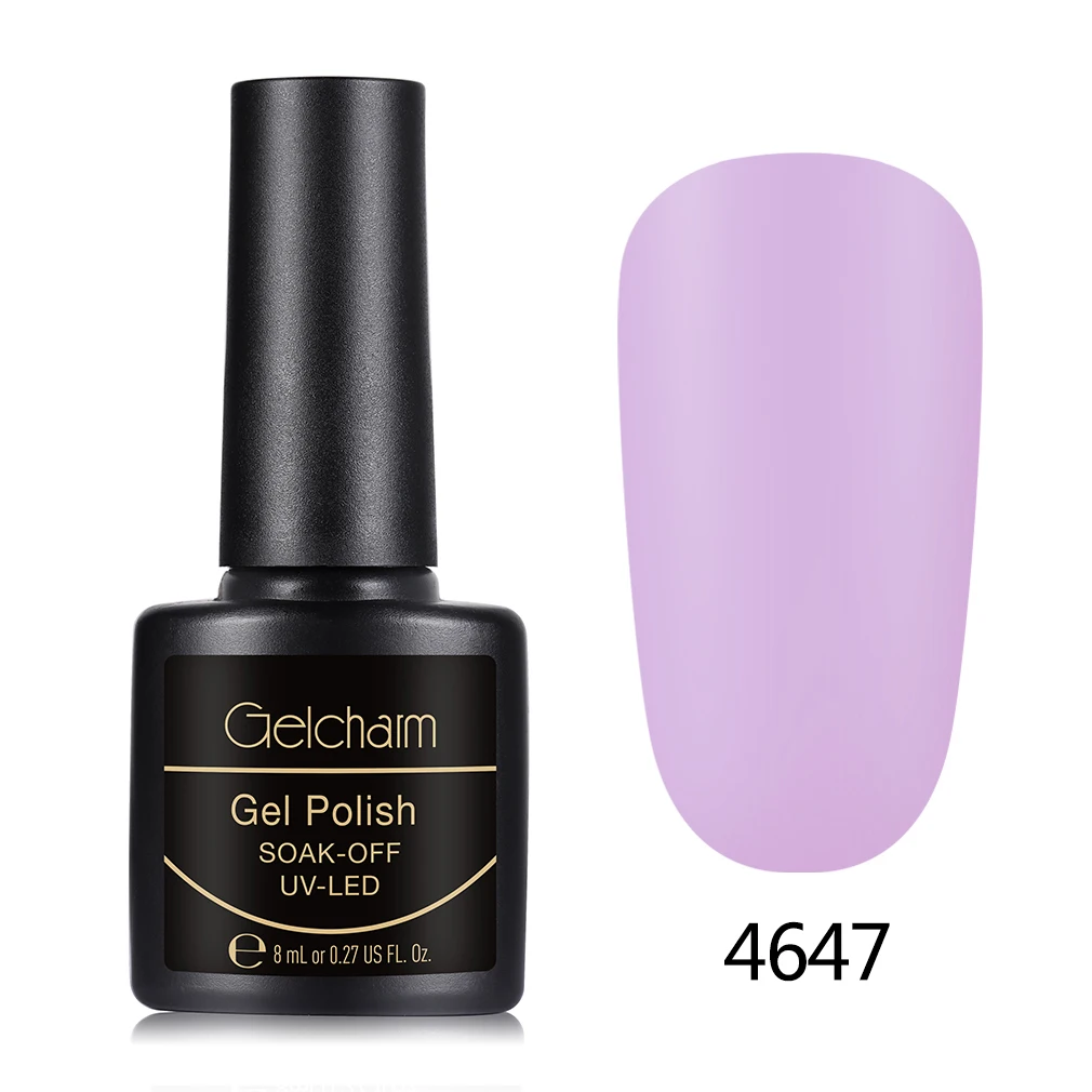 4647 Gelcharm 8 мл матовый эффект УФ-гель для ногтей Гель-лак one step без необходимы вещи наивысшего Базовое покрытие био-Гели Soak Off УФ гель-Лаки DIY гель лак для ногтей - Цвет: 4647