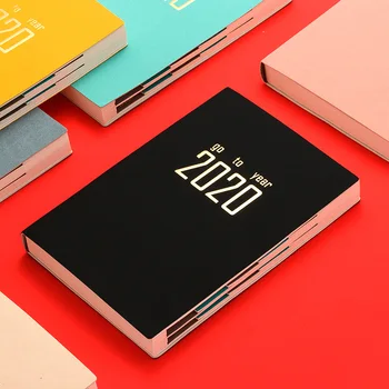 

A5 Leather Notebook 2020 Schedule Book Creative Color Student Calendar Diary Customization