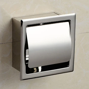 

Wall Mounted Restaurant Practical Stainless Steel Waterproof Home Toilet Paper Holder Bathroom Chrome Hotel Tissue Boxes Kitchen