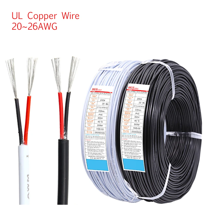 Медный провод 1/2/5/10 м UL многожильный ПВХ-провод 20 ~ 26awg 1-1 5 мм2 медный кабель