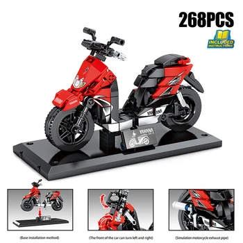 

Japan yamaha JOG motorcycle vespa Technics building block vehicle model steam assembly bricks educational toy collection