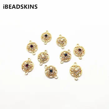 

New arrival!19x13mm 50pcs Rhinestone Round shape Connectors for Earrings parts hand Made Jewelry DIY Necklace Accessories