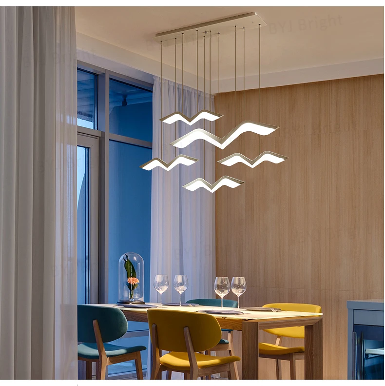Современный светодиодный подвесной светильник с изображением чайки для гостиной, столовой, кухни, подвесное Освещение для дома