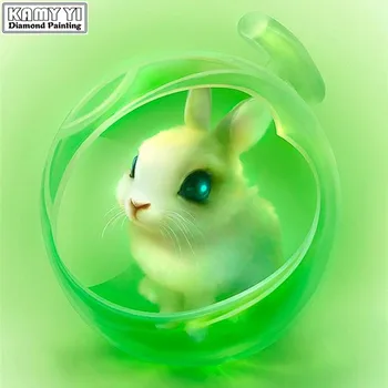 

new 2020 Full Square drill 5D DIY Diamond painting Cute rabbit Diamond Embroidery Mosaic Cross Stitch Rhinestone decoration