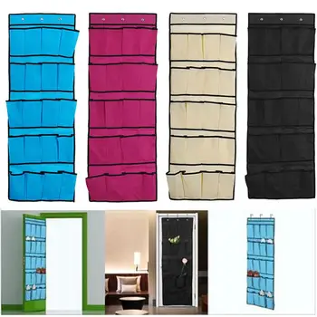 

Household Door Shoes Storage Bag Organizer 20 Pockets Hanging Shoe Container With 3 Strong Metal Hooks for Closet Pantry Kitchen