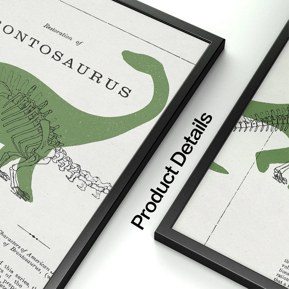 Dinosaur Tyrannosaurus Skeleton Fossil Vintage Art Canvas Painting Nordic Posters And Prints Wall Pictures For Kids Room Decor