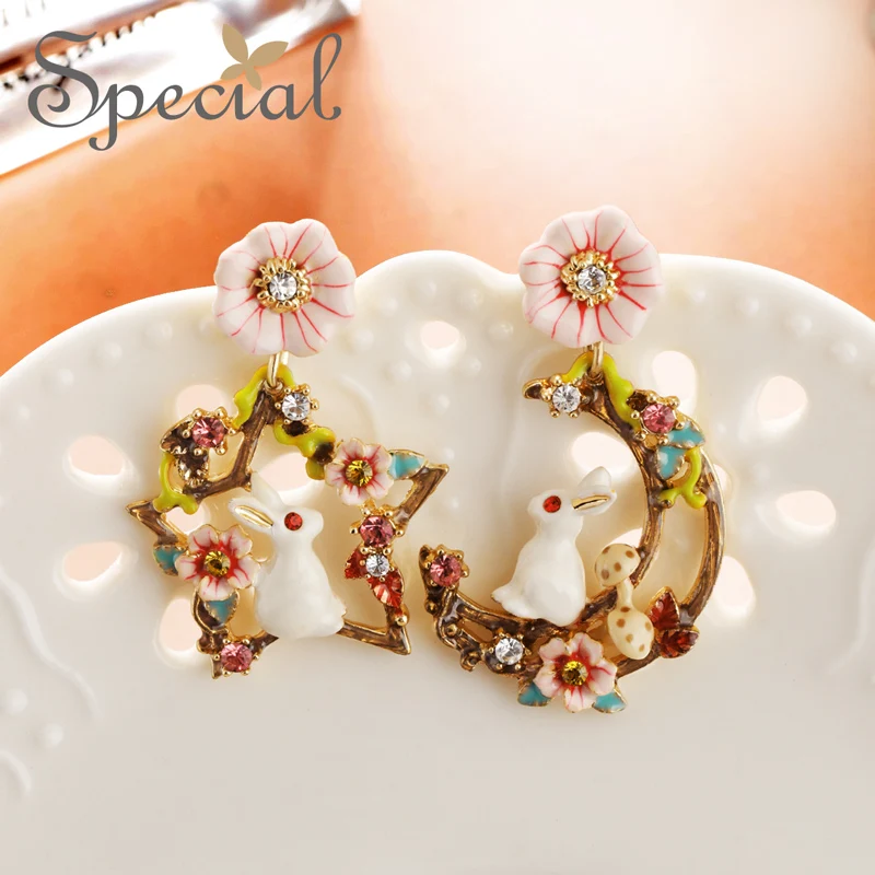 Специальные европейские и американские S925 Серебряные серьги ins серьги с сердцем Девушки Сердце и кролика от Di