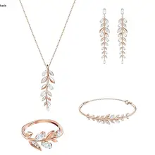 Новинка, изысканное модное ожерелье в виде листьев маймухи, женский браслет, блестящий циркон, романтический подарок подруге на годовщину