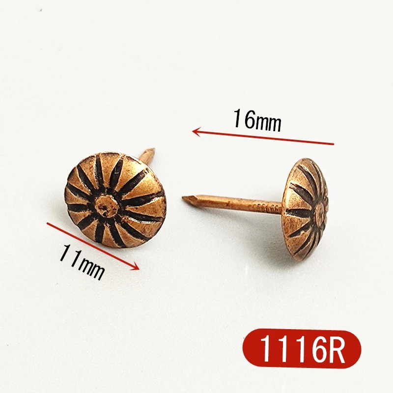 400pcs Sofa Decorative Furniture Nails With Flower Head Pushpin Ancient Style Furniture 16mmx11mm Woodwork Tool