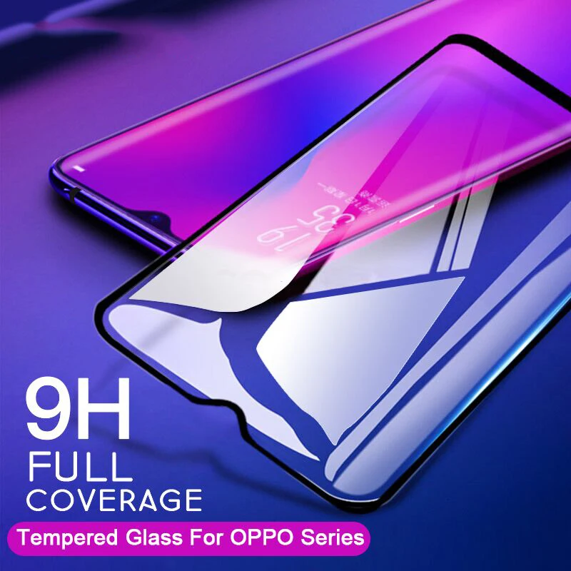 9H полное покрытие закаленное стекло для OPPO R17 A5 R15 A3 A1 F1 F7 Взрывозащищенная