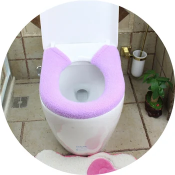 

Button Type Warm Soft Toilet Cover Seat Lid Top Cover Pad Bathroom Warmer Toilet Seat Bowl Washable U-shaped Toilet Seat Cover