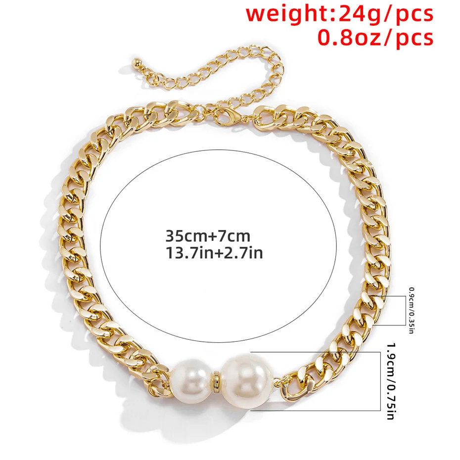Vintage Smooth Cuban Chains Necklaces Women Pearl Pendant Necklace Girl Chokers Fashion 4 Hb0a36e0cabfd4d2799973abb0f26191dp