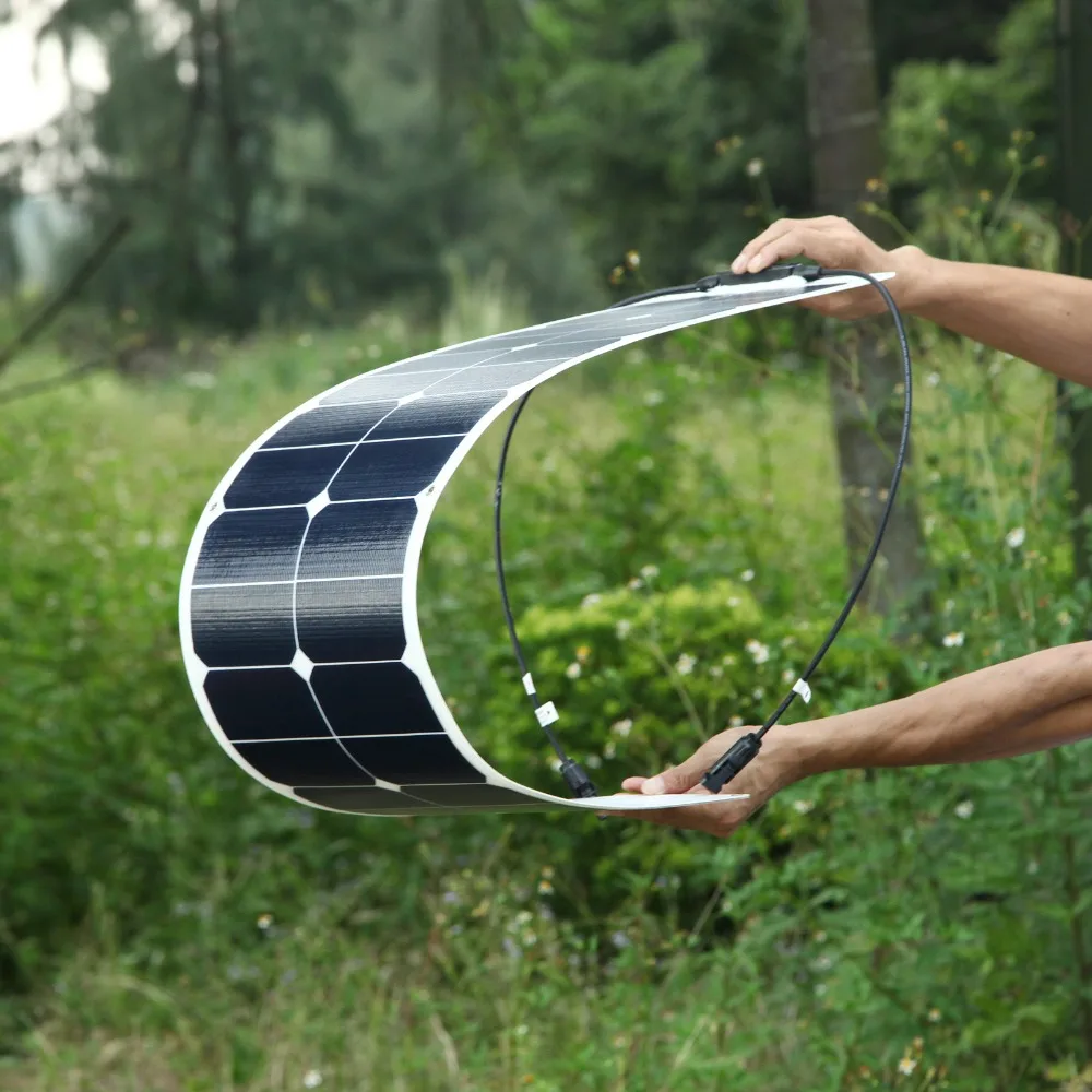 

ETFE flexible solar panel 40W portable cell modules for car yacht RV 12V charger with junction box MC4 connector car RV camping