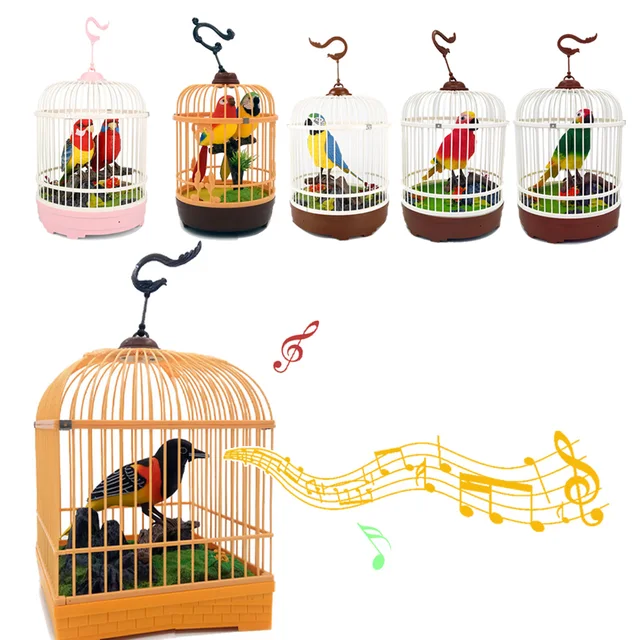 Family pet bird toys talking birds pet birds pet bird cage electric voice control children's toys gift 1