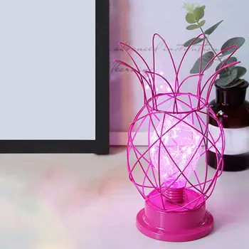 

Night Light Indoor Desktop Bedroom Led Home Decorative Iron Art Gift Craft Romantic Pineapple Shape Practical Atmosphere