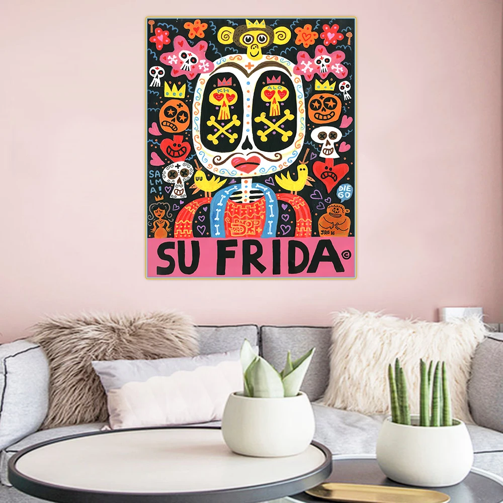 Citon Jorge Gutierrez Su Frida Canvas холст искусство Масляная живопись знаменитое художественное оформление постер