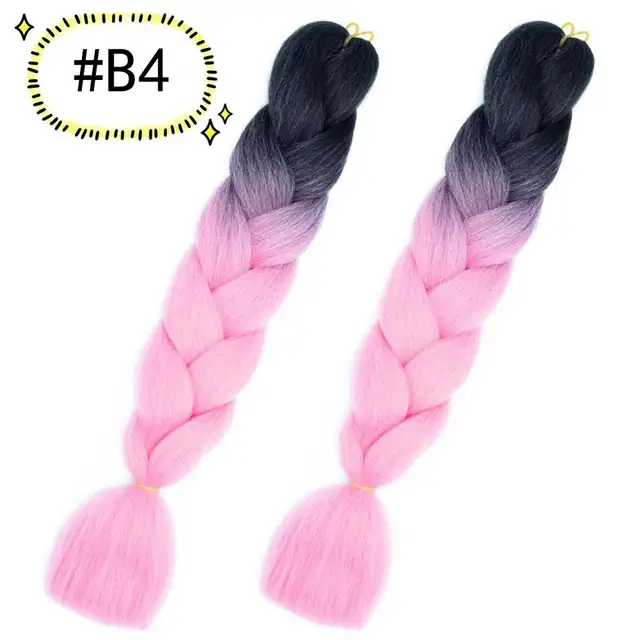 Jumbo Braiding Hair Extensions Kanekalon Braiding Hair 24 Inch Ombre Multiple Tone Colored Synthetic Hair for Women B4