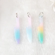 50pcs DIY earring charms Flatback resin Knife For Necklace Keychain punk Pendant DIY Making Accessories