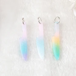 50pcs DIY earring charms Flatback resin Knife For Necklace Keychain punk Pendant DIY Making Accessories