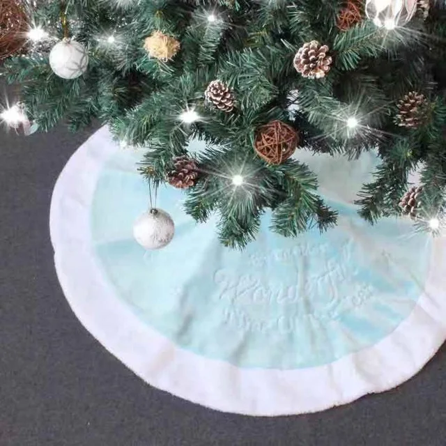 1 шт. белый плюш Рождественская елка меховой ковер рождественские украшения для дома натальная елка юбка Новогоднее украшение navidad JL64 - Цвет: blue