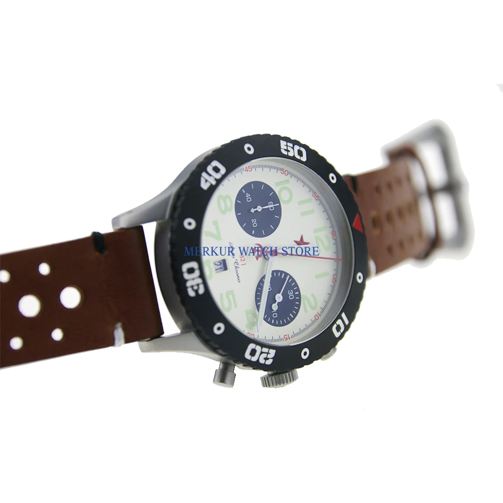 

Sapphire Red Star Mechanical Chronograph Automatic Mens Pilot Watch Flieger B-UHR Military
