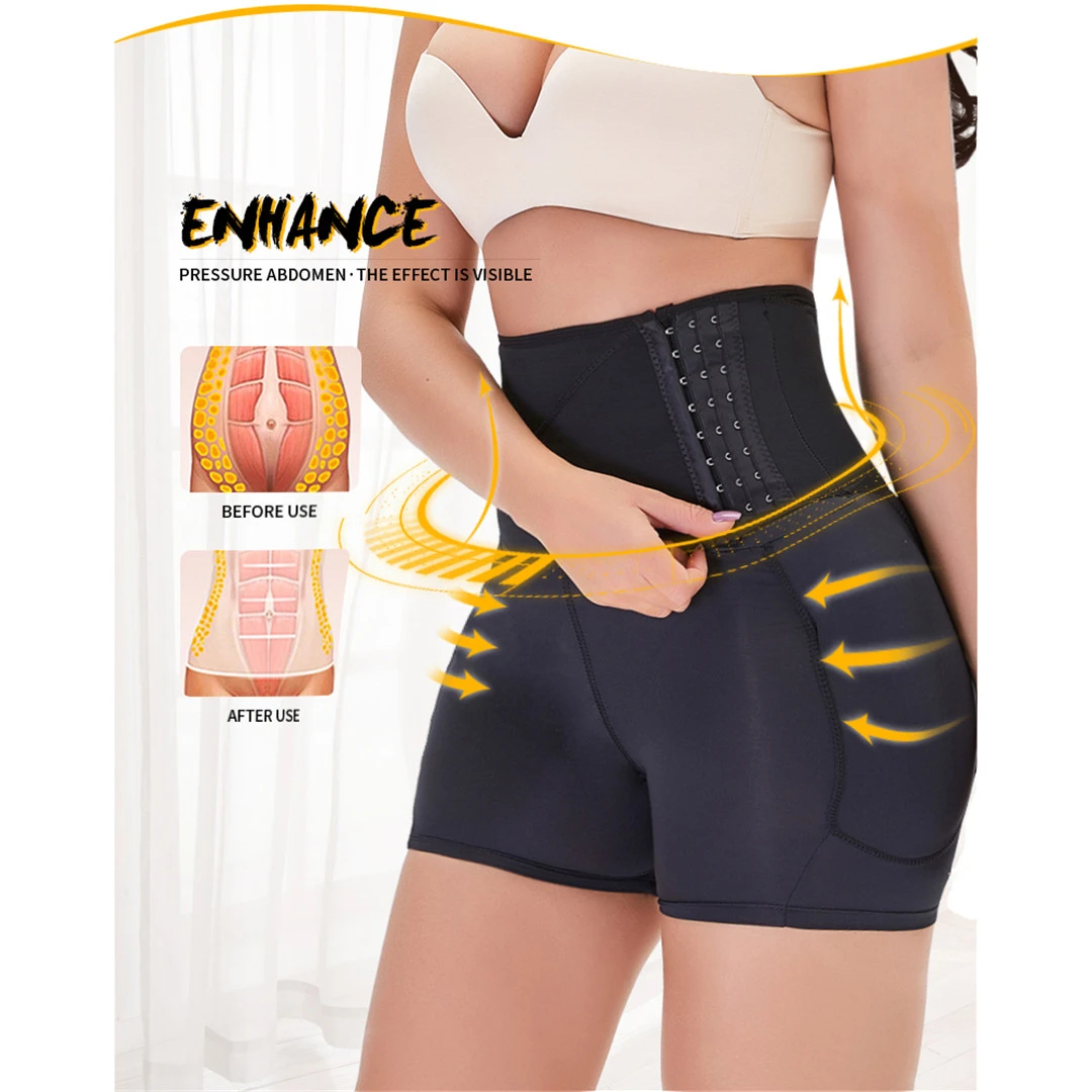 Women High Waist Tummy Control Panties Slimming Shapewear Padded Hip Enchancer Butt Lifter Thigh Underwear
