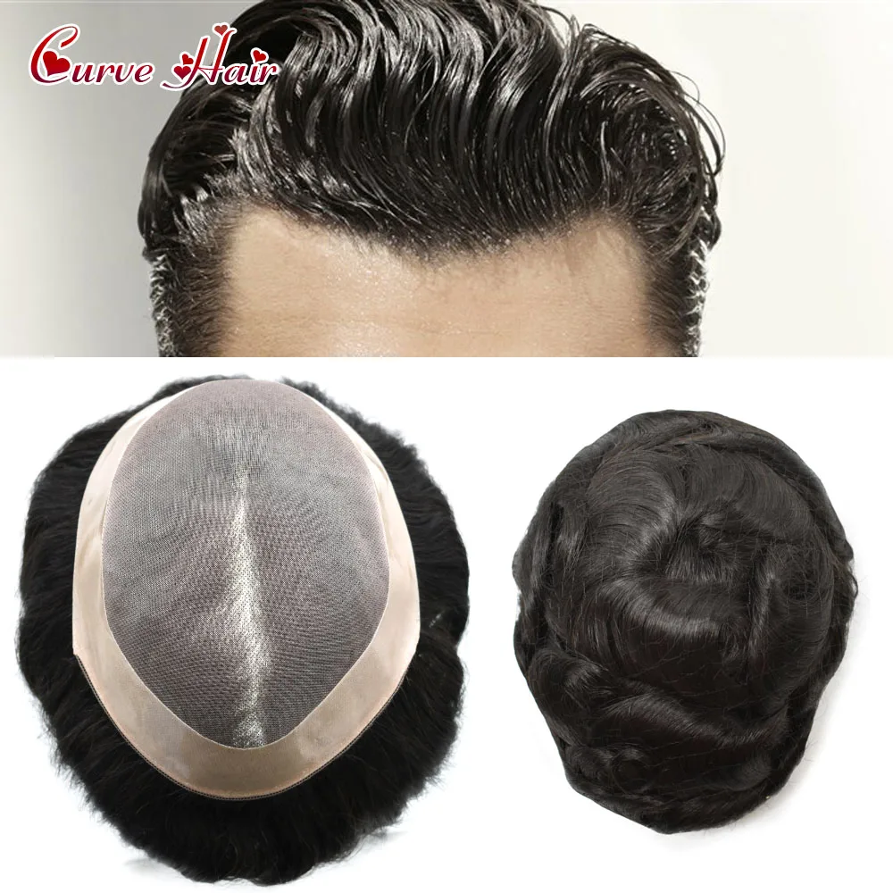 

Fine Mono Mens Toupee Poly Coating Remy Hair Replacement Hairpiece Factory Direct More Colors Stock Monofilament Wigs