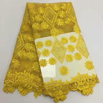

Latest French Nigerian Lace Fabric High Quality Stones Tulle African Lace Fabric Wedding Africa French Appliqued Tulle Lace