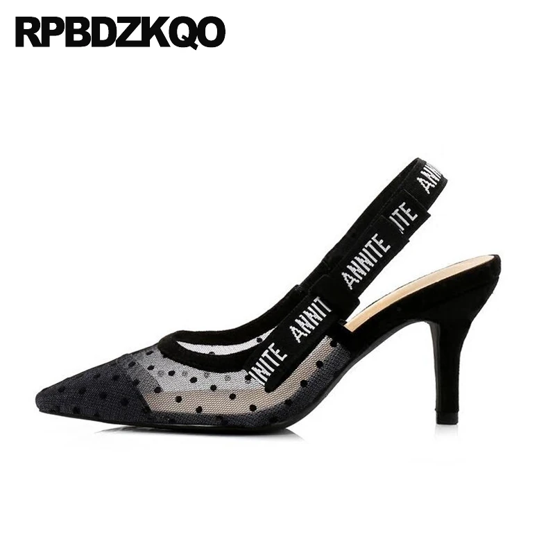 Scarpin с бантом женские туфли лодочки из сетчатого материала на высоком каблуке