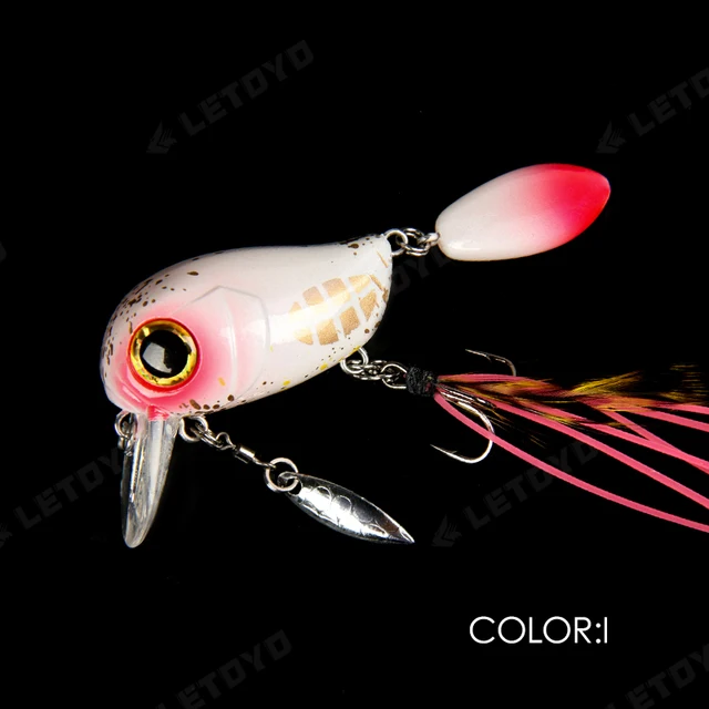 LETOYO Floating Fishing Lure Crank 40mm 8g Freshwater Bass Crankbait Surface Artificial Hard Baits With Spoon Wobblers Wake Bait I