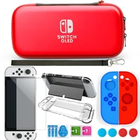 Zestaw akcesoriów do przełącznik NS torba do noszenia OLED z 10 gniazdami gra karciana przejrzysta obudowa Case do przełącznika Nintendo OLED 1
