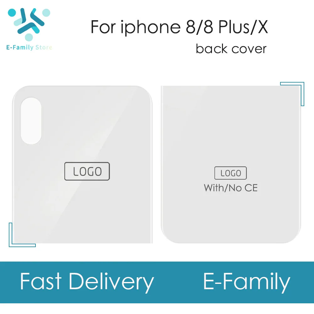 E-family, новинка, для iPhone 8 Plus, 8G, крышка для батареи, стекло, корпус, задняя дверь, Замена для iPhone x, заднее стекло с инструментами