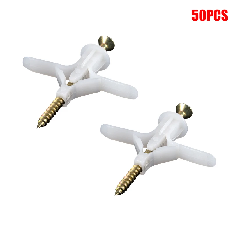 50pcs Расширение якоря самолет Расширительная трубка щит винт для гипсокартона полой стены ALI88 - Цвет: 50pcs