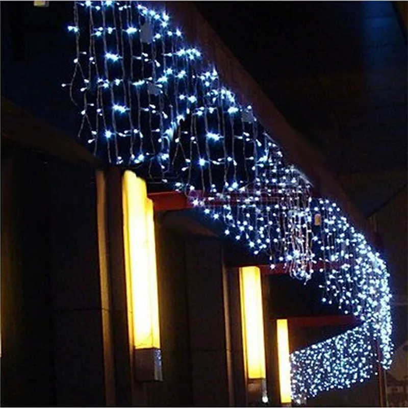 

Christmas Street Garland LED Curtain Icicle String Light droop 0.4-0.6M 5m 96Led Indoor LED Party Stage Outdoor Decorative Light