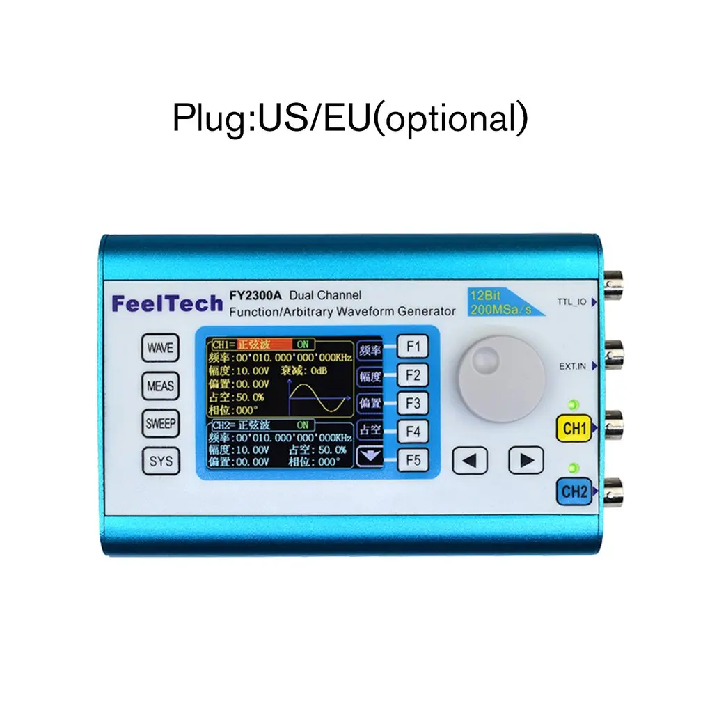 Цифровой DDS двухканальный генератор сигналов произвольной формы 200MSa/s 20 МГц Частотомер США/ЕС вилка