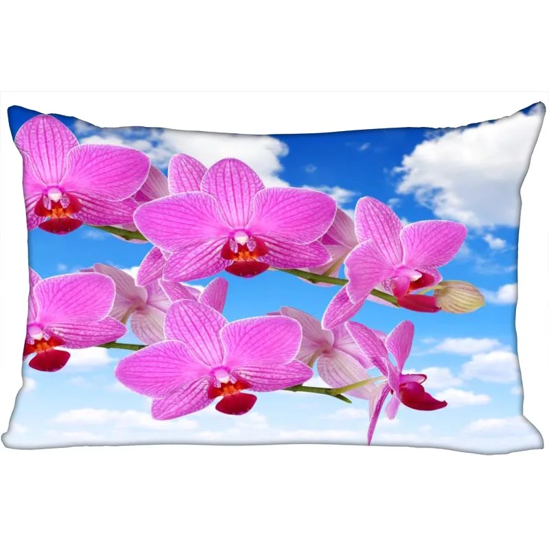 

Custom Pillowcase Cover Orchid Flower Rectangle Zipper Pillow Cover Satin Fabric Pillowcase 40x60cm45X75cm50X75cm(Two sides)