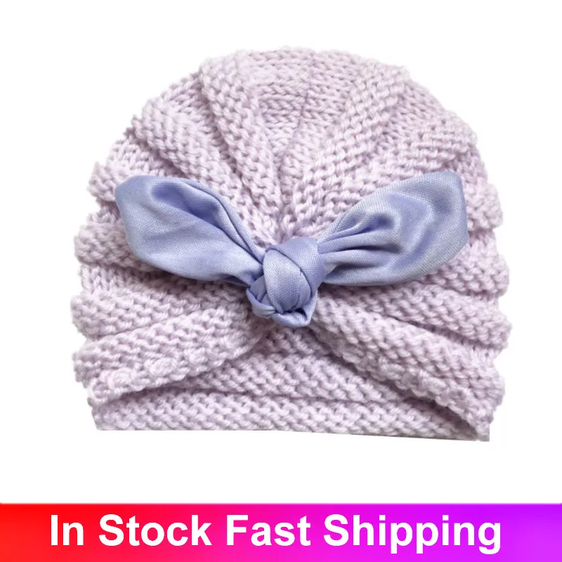 

Hot Selling Baby Stuff Accessories Solid Print Bowknot Baby Girl Hat With Bow Knot Infant Solid Big Bowknot Cap For Girl Kid Hat
