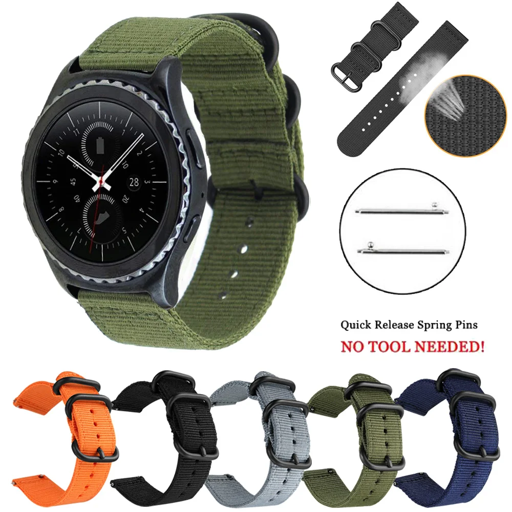 Ремешок тканый нейлоновый для Samsung Gear S3 Galaxy Watch 46 мм спортивный сменный тканевый