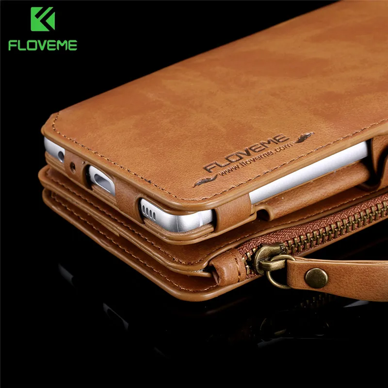 Кожаный чехол книжка FLOVEME для iPhone 12 Mini 11 Pro XS Max XR X кошелек с отделением карт SE 2020 6 6S