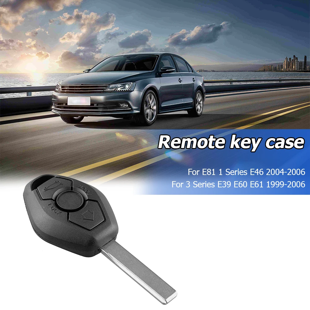 3 Buttons Remote Car Key Fob Case Shell Replacement Car Key Shell Car Remote Key Car Key Key Shell Key Case for BMW E81 E46 E39 E60 E61 E63 E38 E83 Car Accessories