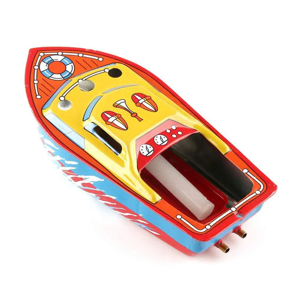 Vintage Steam Powered Candle Iron Boat Clockwork Toy Education Kids Collectible toy for kids best birthday gift
