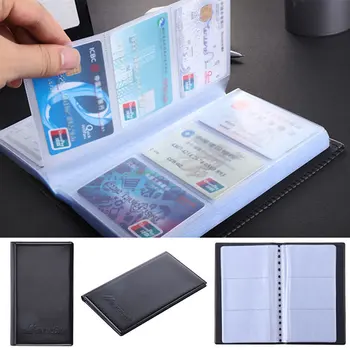 

120 Business Name Card Holder Creative Card Holder Black Leather Card Case Book Wallet Cover Case Pouch Folder