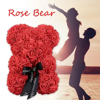 

Romantic Artificial Rose Girlfriend Foam Lovely Wedding Rose Bear Toy Birthday Bear Dolls Gift Decorations Love Simulated